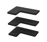 Vicco Étagère d'angle Curva, Noir, 40.5x2.5cm | Lot de 3, adapté au montage mural pour un rangement peu encombrant