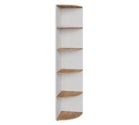 Vicco Étagère d'angle Ecki, Chêne Blanc/Force de l'or, 40x180cm, pour Montage Mural avec Trois Compartiments Ouverts