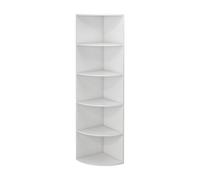 Vicco Étagère d'angle Fabienne, Blanc, 40x180cm avec 5 Compartiments, adapté au Montage Mural pour Une Configuration d’Espace Flexible