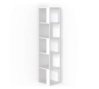 Vicco Étagère d'angle Lio, Blanc, 33.3x162.2cm | pour le rangement de livres et d’objets déco dans les coins de la pièce
