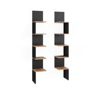Vicco Étagère d'angle Paolo, Anthracite, 28x175.4cm | Lot de 2, pouvant être monté pour le rangement de livres et d’objets de décoration