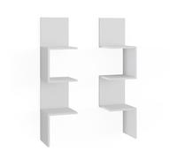 Vicco Étagère d'angle Paolo, Blanc, 28x116.4cm | Lot de 2, pouvant être monté pour le rangement de livres et d’objets de décoration