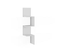 Vicco Étagère d'angle Paolo, Blanc, 28x116.4cm | pouvant être monté pour le rangement de livres et d’objets de décoration