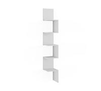Vicco Étagère d'angle Paolo, Blanc, 28x175.4cm | avec 5 compartiments, pouvant être monté pour le rangement de livres et d’objets de décoration