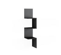 Vicco Étagère d'angle Paolo, Noir, 28x116.4cm, pouvant être monté pour Le Rangement de Livres et d’Objets de décoration