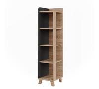 Vicco Étagère de Salle de Bain Karen, Sonoma/Anthracite, 30x128cm | avec 4 compartiments, pour le rangement des accessoires de salle de bain et combinable