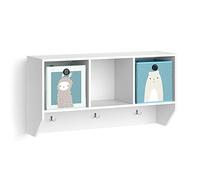 Étagère enfant Vicco Luigi Blanc 31x56cm avec 2 boxes pliants opt.2, Model 38147