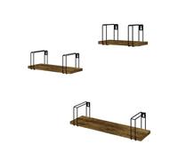 Vicco Étagère Murale Fyrk, Bois Antique, 3 pièces, à Monter au Mur avec étagères pour Livres et Objets de décoration