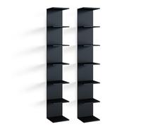 Vicco Étagère Murale Paolo, Noir, 28x190cm Lot de 2, pour Montage Mural de Livres et d’Objets de décoration