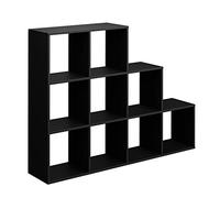 Vicco Étagère, Noir, 142.4x107.8cm | utilisable comme séparateur de pièce avec 9 compartiments de rangement ouverts