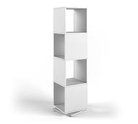 Vicco Étagère pivotante, Blanc, 35.2x144.2cm | pour le rangement de dossiers et de boîtes 30x30 cm, pivotant à 360°