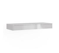 Vicco Etagère Sherry, Blanc Haute Brillance, 100x12cm avec tiroir, adapté au Montage Mural pour Le Rangement et l’Organisation