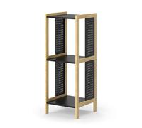 Vicco Étagère sur Pied Elvia, Noir, 40x107cm | convient pour le rangement de dossiers, classeurs et livres