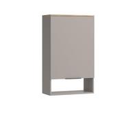 Vicco Etagère Wido, Grège, 60x100cm | avec porte, adapté au montage mural pour salle de bain ou cuisine