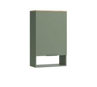 Vicco Etagère Wido, Vert, 60x100cm | avec porte, adapté au montage mural pour salle de bain ou cuisine