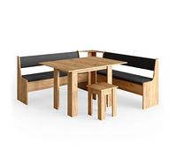 Vicco Groupe de banquettes d'angle Roman, Chêne doré, 180x180cm | avec table, adapté à une installation d’angle dans les cuisines et les salles à manger