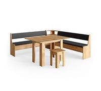 Vicco Groupe de banquettes d'angle Roman, Chêne doré, 210x210cm | avec table, adapté à une installation d’angle dans les cuisines et les salles à manger
