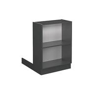 Vicco Îlot de Cuisine Fame-Line, Anthracite, 60cm | Rangement ouvert · 1 Tablette · Pieds réglables en hauteur · ✓ Tout en vue · Librement combinable