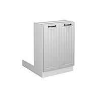 Vicco Îlot de Cuisine Fame-Line, Blanc Campagne, 60cm | Façade en MDF · 1 Tablette · Pieds réglables en hauteur · Poignées en métal · Fermeture douce