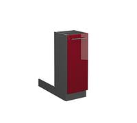 Vicco Îlot de Cuisine Fame-Line, Bordeaux Haute Brillance, 30cm | Façade en MDF · 1 Tablette · Pieds réglables en hauteur · Poignées en métal · Fermeture douce