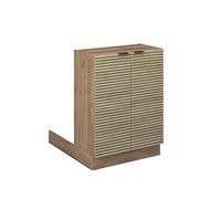 Vicco îlot de Cuisine Fame-Line, Panneau en chêne, 60cm | Façade en MDF · 1 Tablette · Pieds réglables en hauteur · Poignées en métal · Fermeture douce