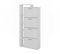 Vicco Le basculeur à chaussures Orlando, Blanc, 80x166.1cm | avec 4 compartiments, pour le rangement et l’organisation des chaussures dans l’entrée
