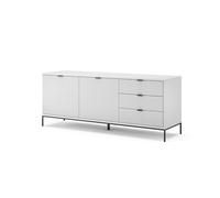 Vicco Lowboard Eliza, Blanc, 150x60cm | avec 3 tiroirs, 2 portes, utilisable comme espace de rangement et comme support pour téléviseur