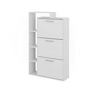 Vicco Meuble à chaussure Orlando, Blanc, 80x128.3cm | avec 3 compartiments, pour le rangement et l’organisation des chaussures