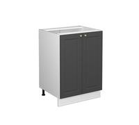 Vicco Meuble Bas de Cuisine Fame-Line, Anthracite-Or, 60cm | Façade en MDF · Sans plan de travail · Pieds réglables en hauteur · Poignées en métal · Fermeture douce