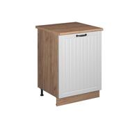 Vicco Meuble Bas de Cuisine Fame-Line, Blanc Campagne/Chêne doré, 60cm
