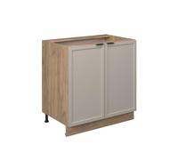 Vicco Meuble Bas de Cuisine Fame-Line, GrisBeige, 80cm | Façade en MDF · Sans plan de travail · Pieds réglables en hauteur · Poignées en métal · Fermeture douce
