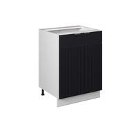 Vicco Meuble Bas de Cuisine Fame-Line, Noir rayé, 60cm sans PT, à Combiner avec d'autres modules de la série Fame-Line