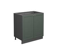 Vicco Meuble Bas de Cuisine Fame-Line, Vert Or Campagne, 80cm avec étagère, sans PT, à Combiner avec d'autres modules de la série Fame-Line