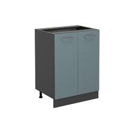 Vicco Meuble Bas de Cuisine R-Line, Bleu-Gris, 60cm | 2 Portes · Sans plan de travail · Pieds réglables en hauteur · 1 Tablette · Librement combinable