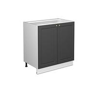 Vicco Meuble Bas sous-évier Fame-Line, Anthracite-Or, 80cm avec étagère, sans PT, à Combiner avec d'autres modules de la série Fame-Line