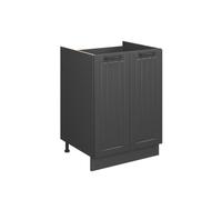 Vicco Meuble Bas sous-évier Fame-Line, Gris foncé/Anthracite, 60cm | Façade en MDF · Sans plan de travail · Pieds réglables en hauteur · Poignées en métal · Fermeture douce