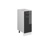 Vicco Meuble Bas Universel R-Line, Anthracite Haute Brillance, 30cm | avec tiroir, sans PT, adapté au rangement peu encombrant dans les cuisines équipées