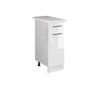 Meuble bas universel Vicco R-Line Blanc Haute brillance 30cm avec tiroir, avec PT, Model 41766