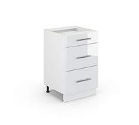 Vicco Meuble Cuisine Fame-Line, Blanc Haute Brillance, 50cm sans PT, à Combiner avec d'autres modules de la série Fame-Line