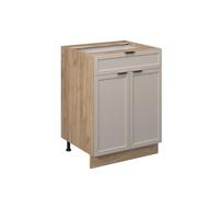Vicco Meuble Cuisine Fame-Line, GrisBeige, 60cm avec tiroir, sans PT, à Combiner avec d'autres modules de la série Fame-Line