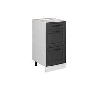 Vicco Meuble cuisine "R-Line", Anthracite campagne/Blanc 40 cm | Façade en MDF · Sans plan de travail · Pieds réglables en hauteur · ✓ Accès facile · Librement combinable
