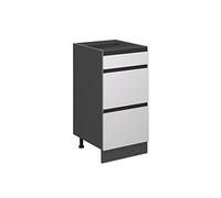 Vicco Meuble Cuisine R-Line, Blanc, 40cm J-Shape, avec tiroirs, sans PT, pour Une Combinaison Libre au Sein de systèmes de Cuisine modulaires