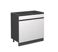 Vicco Meuble Cuisine R-Line, Blanc, 80cm J-Shape, sans PT, pour Une Combinaison Libre au Sein de systèmes de Cuisine modulaires