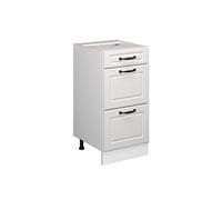 Vicco Meuble Cuisine R-Line, Blanc Campagne, 40cm avec tiroirs, sans PT, pour Une Combinaison Libre au Sein de systèmes de Cuisine modulaires