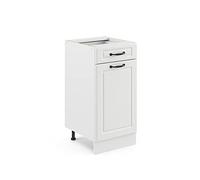 Vicco Meuble Cuisine R-Line, Blanc Campagne, 40cm | Façade en MDF · Sans plan de travail · Pieds réglables en hauteur · ✓ Accès facile · Librement combinable