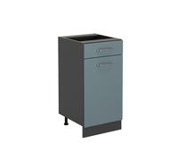 Vicco Meuble Cuisine R-Line, Bleu-Gris, 40cm | 1 Tiroir · Sans plan de travail · Pieds réglables en hauteur · ✓ Accès facile · Librement combinable