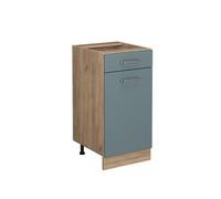 Vicco Meuble Cuisine R-Line, Bleu-Gris, 40cm | 1 Tiroir · Sans plan de travail · Pieds réglables en hauteur · ✓ Accès facile · Librement combinable
