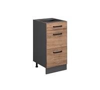 Vicco Meuble Cuisine R-Line, Chêne de Force doré, 40cm avec tiroirs, sans PT, pour Une Combinaison Libre au Sein de systèmes de Cuisine modulaires