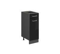 Meuble cuisine R-Line, 30cm sans PT, Noir Haute brillance/Anthracite, Vicco 41174