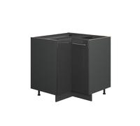 Vicco Meuble d'angle Fame-Line, Anthracite Haute Brillance, 80.5cm | Façade en MDF · Sans plan de travail · Pieds réglables en hauteur · Poignées en métal · Fermeture douce